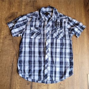 Helix short sleeve plaid button down
